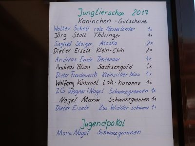 Jungtierschau am 29./30.07.2017